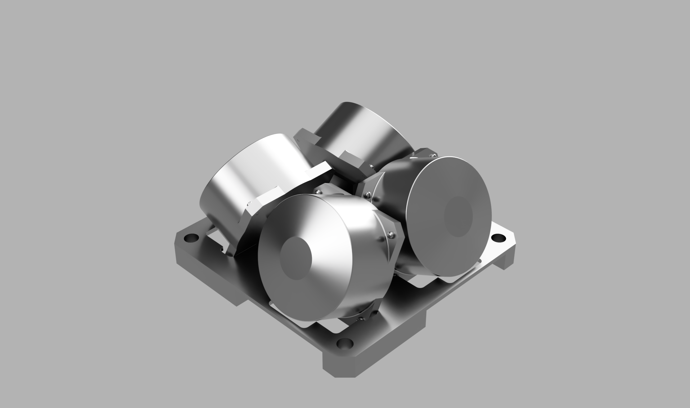 Reaction wheel subsystem render showing mounting interface within the 1U instrument volume