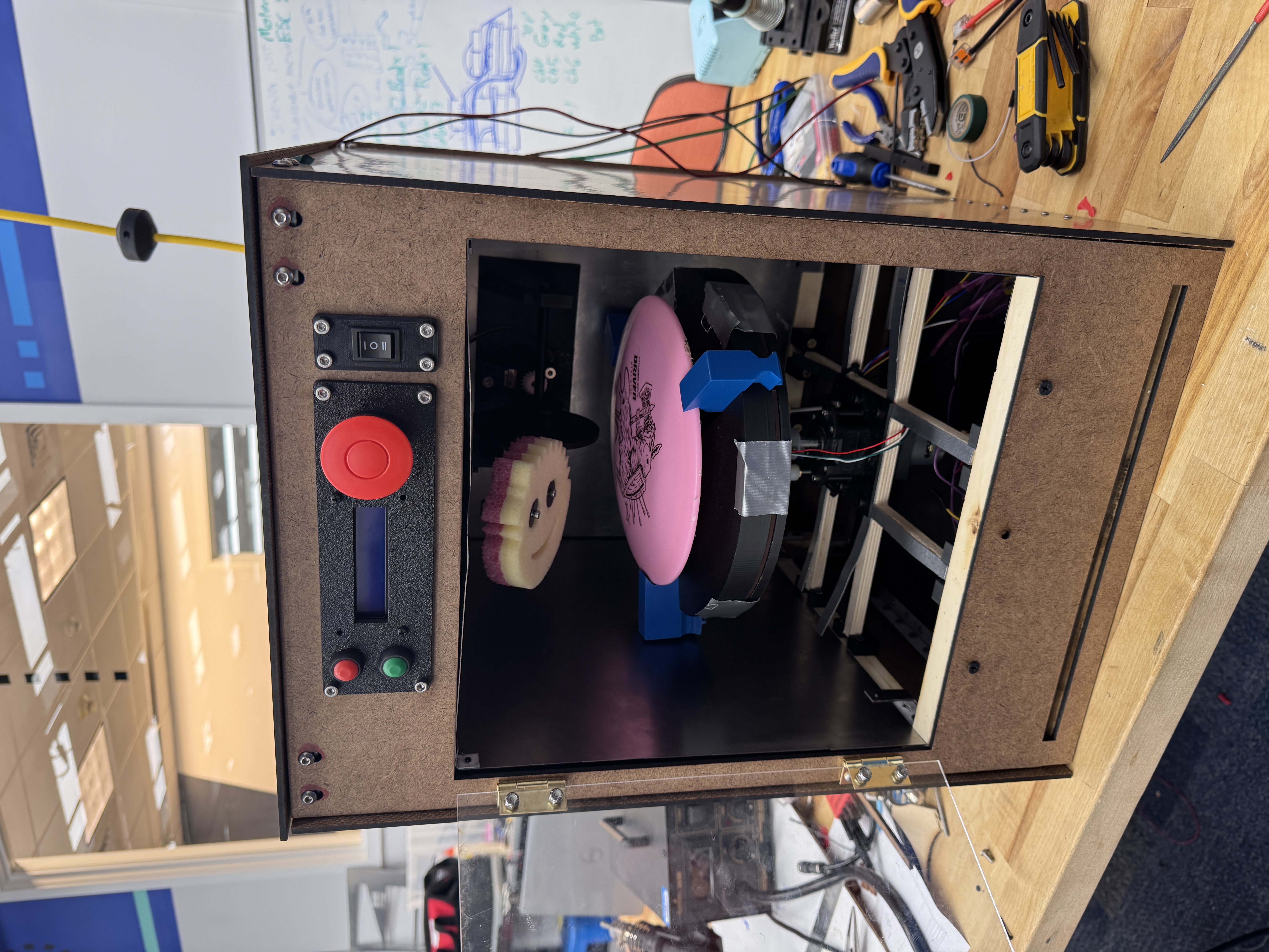 Photo of the assembled Disc Golf Disc Cleaner machine