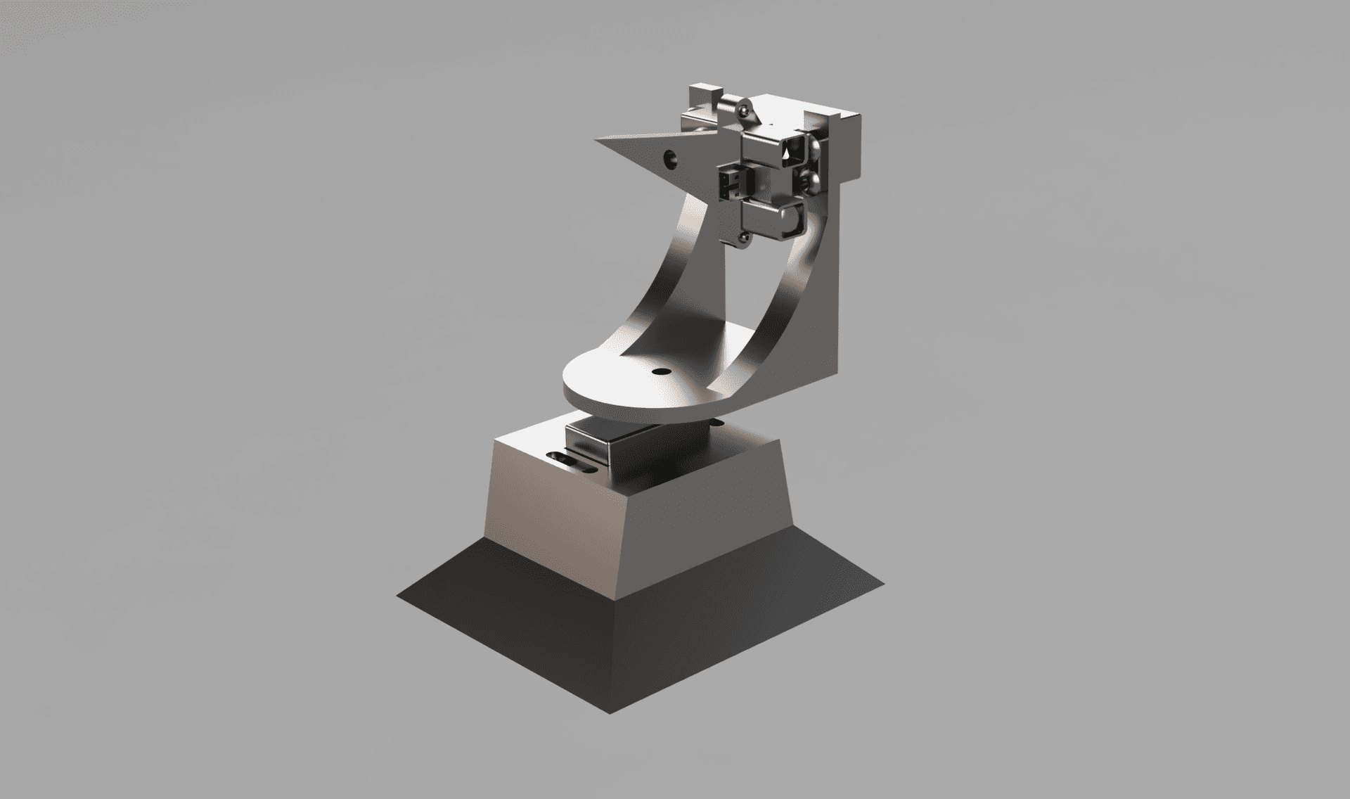 DIY 3D scanner assembly render showing pan/tilt servo rig